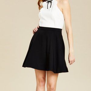 Ted Baker Ivory Scalloped Halter Bahati Fit & Flare Dress - sz 4